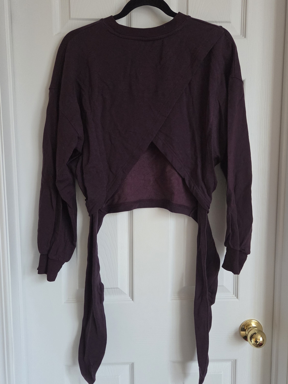 Women's Long-Sleeve Crewneck Pullover Sweatshirt - Plum - Picture 3 of 7